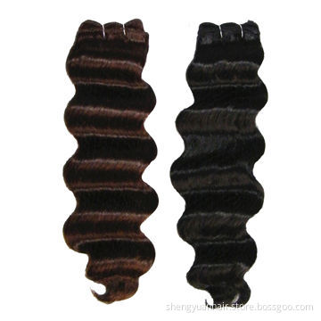 100% Malaysian Virgin Hair Weaves, 100g/pc, Remy Human Hair, Deep Wave Curl